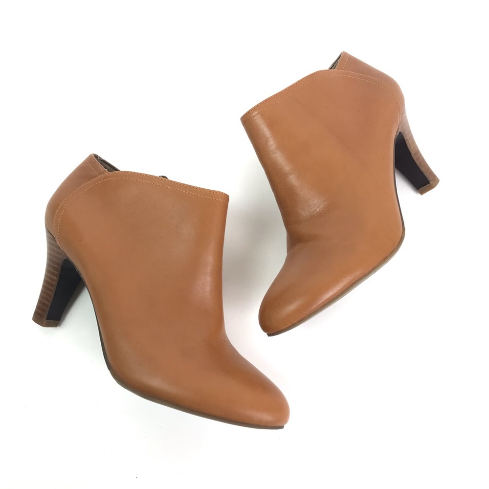 Banana Republic Ankle Boots Leather Cognac Tan Zip